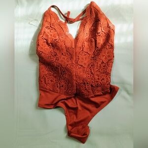 🤎🧡 NWT Rue 21 Women's One Piece XS Lingerie Valentines Anniversary Rust Color